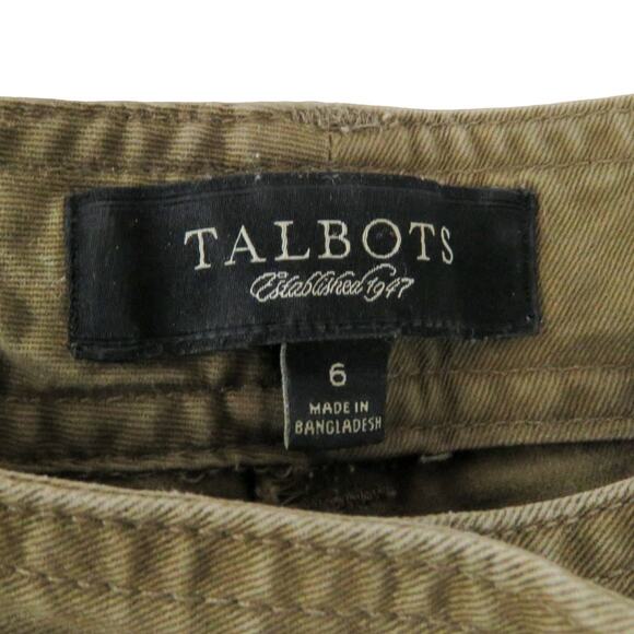 90s Vintage Talbots Straight Leg Pants Curvy Brown Green Trousers Size 6 30" - Picture 4 of 5